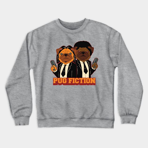 Pug Fiction Movie Parody Crewneck Sweatshirt by HiFi Tees